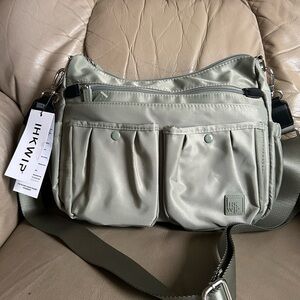 IHKWIP The Ruched Cargo Pocket Crossbody Army Sage Green NEW
